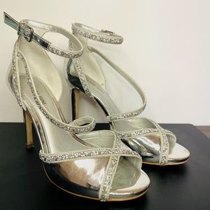 Gianni Bini Strappy Silver Heels